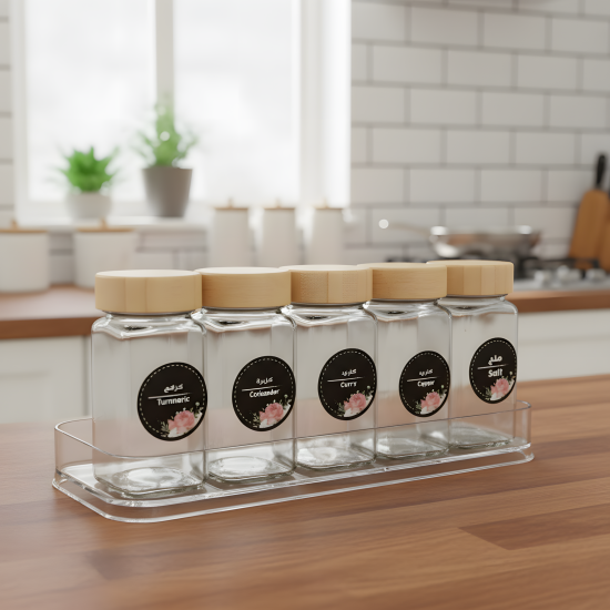 Spices Label Stickers - 48 Pcs